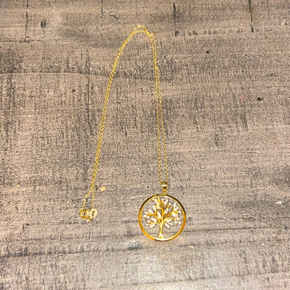 Family tree necklace. Gold colored